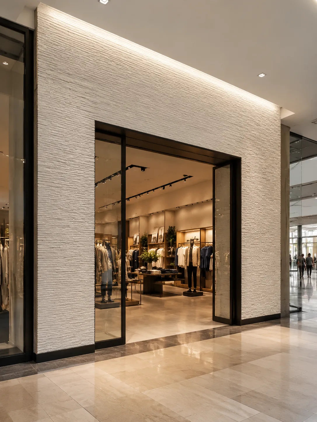3D Stacked - Texture Stone Wall Panels | White