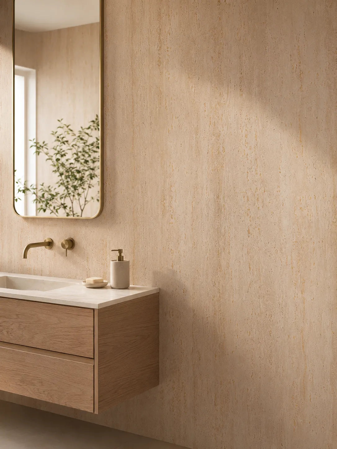 Travertine-Texture Stone Wall Panels | Roman Gold - SP Keylanta