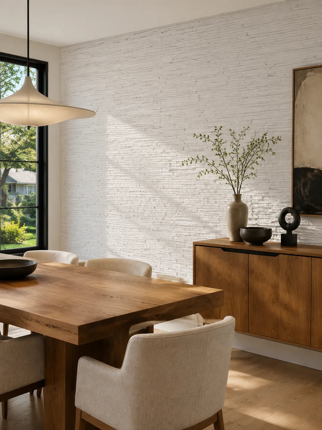 3D Stacked - Texture Stone Wall Panels | White
