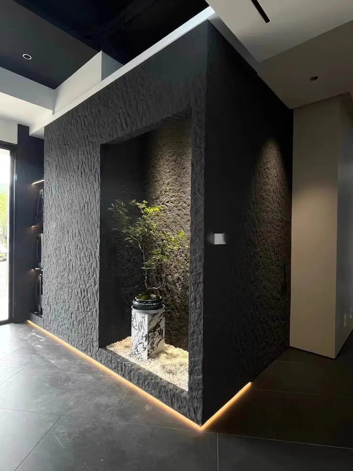 Engineered Faux Stone 3D Wall Panels – Dark Grey Keylanta