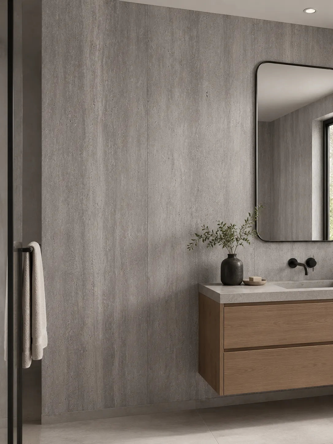 Travertine-Texture Stone Wall Panels | Italian Grey - IG Keylanta