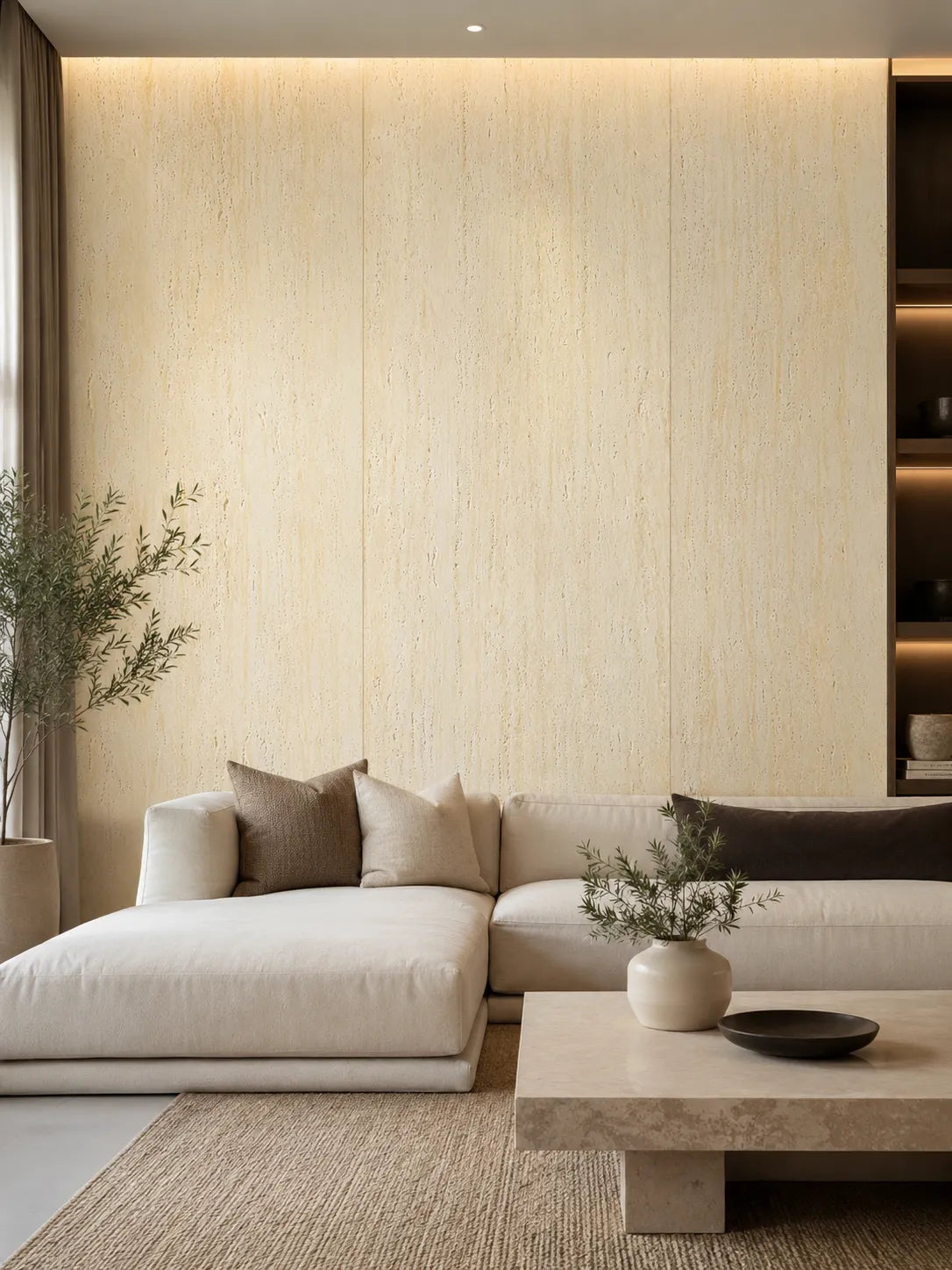 Travertine-Texture Stone Wall Panels | Roman Yellow - RM Keylanta