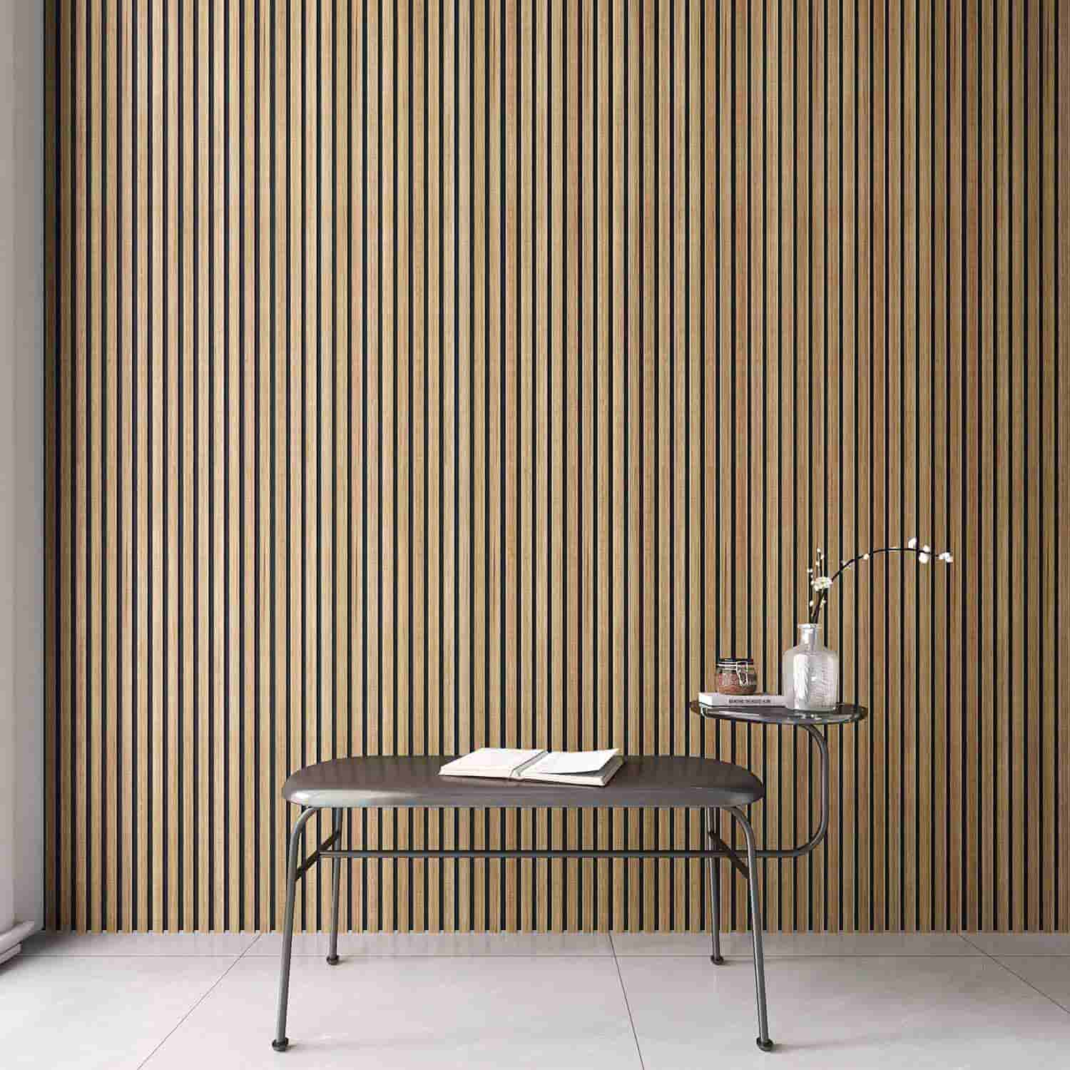 natural oak slat wall panel