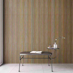 natural oak slat wall panel