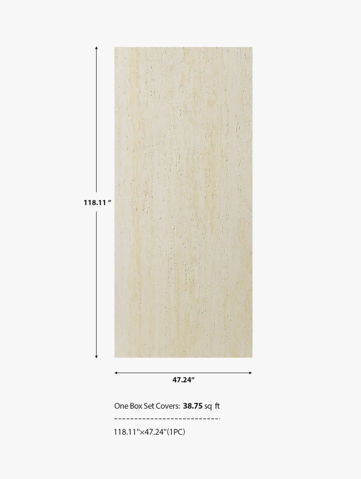 118'' Travertine-Texture Stone Wall Panels | Roman Yellow