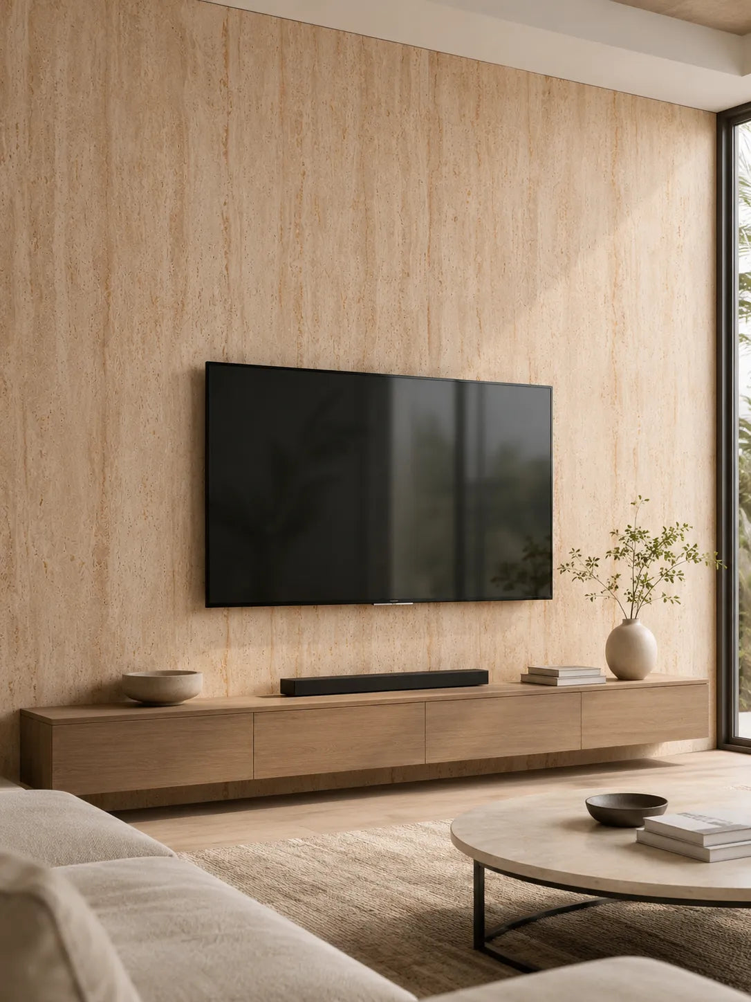 Travertine-Texture Stone Wall Panels | Roman Gold - SP Keylanta