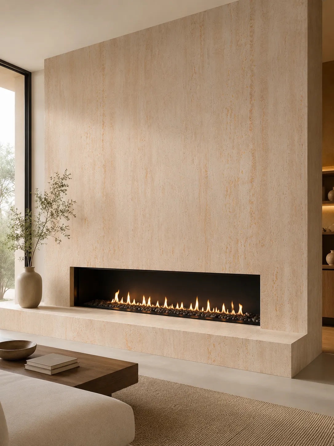 Travertine-Texture Stone Wall Panels | Roman Gold - SP Keylanta
