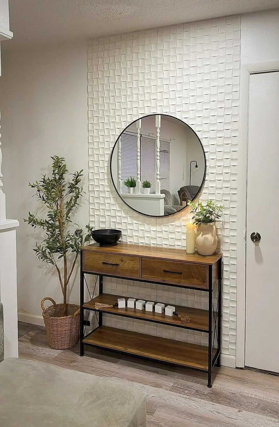 Mosaic Stone Wall Panels - White Keylanta