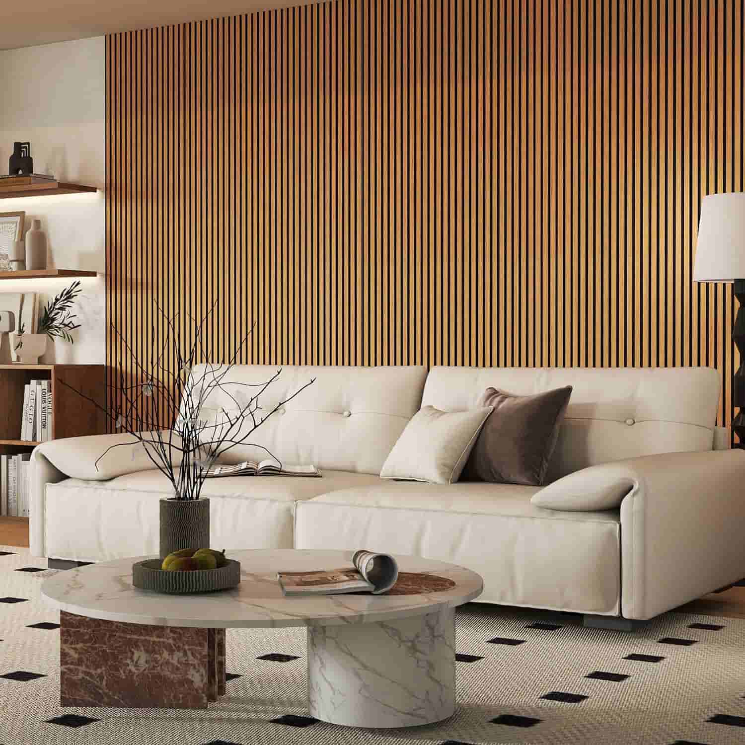 Acoustic wooden slat wall applications