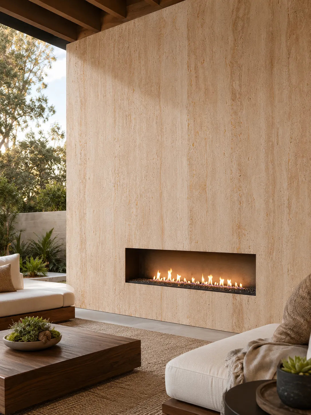 Travertine-Texture Stone Wall Panels | Roman Gold - SP Keylanta