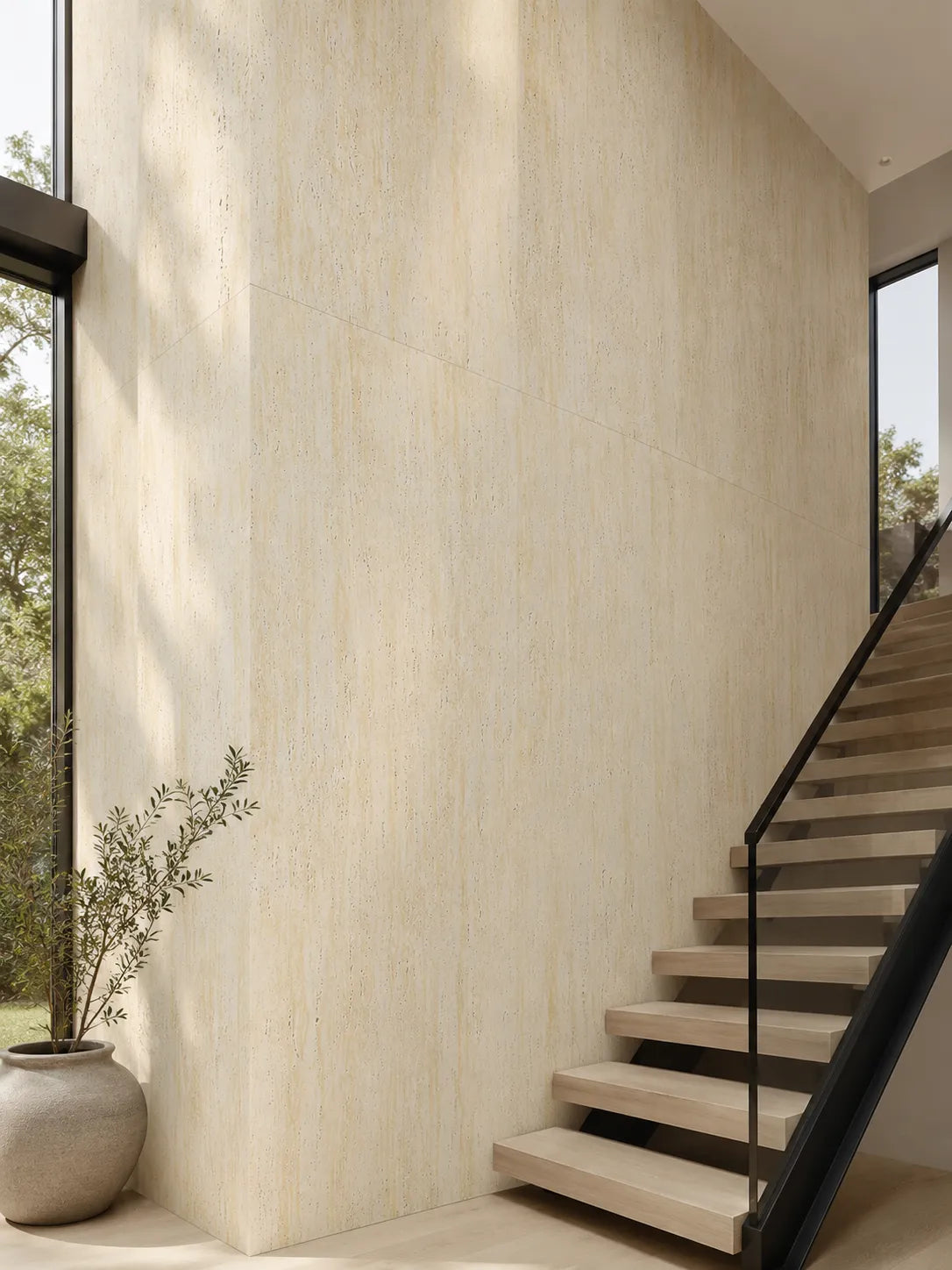 Travertine-Texture Stone Wall Panels | Roman Yellow - RM Keylanta