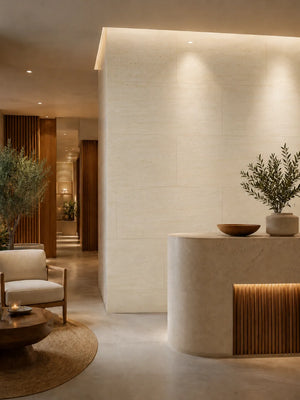 Thin Version Travertine -Texture Stone Wall Panels | Ivory Beige