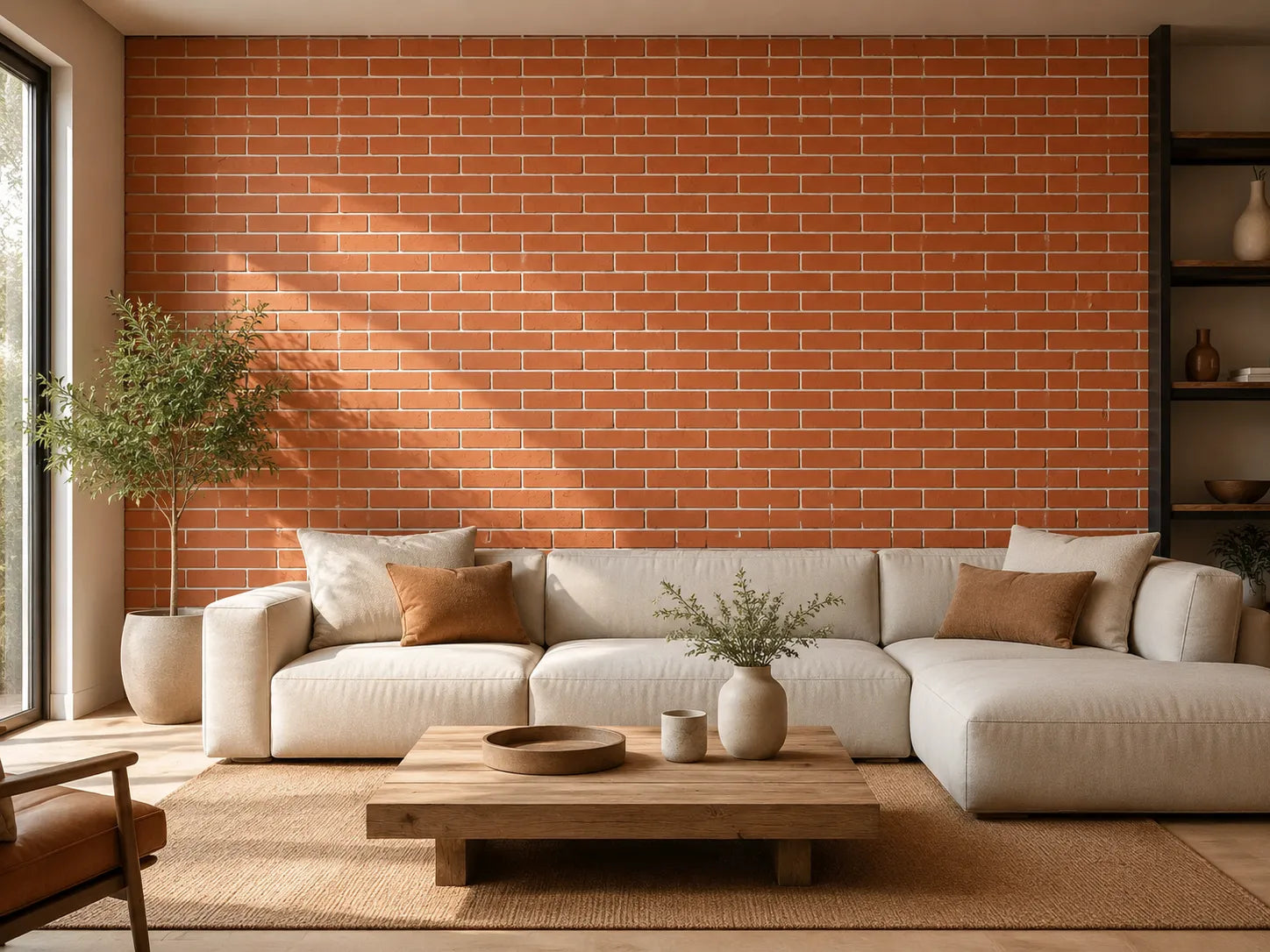 Brick Texture Stone Wall Panels | Red