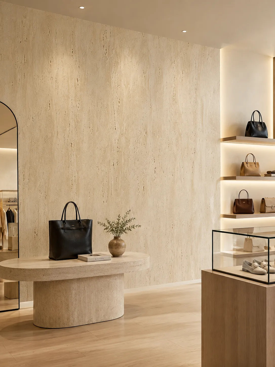 Travertine-Texture Stone Wall Panels  | Milan Ivory