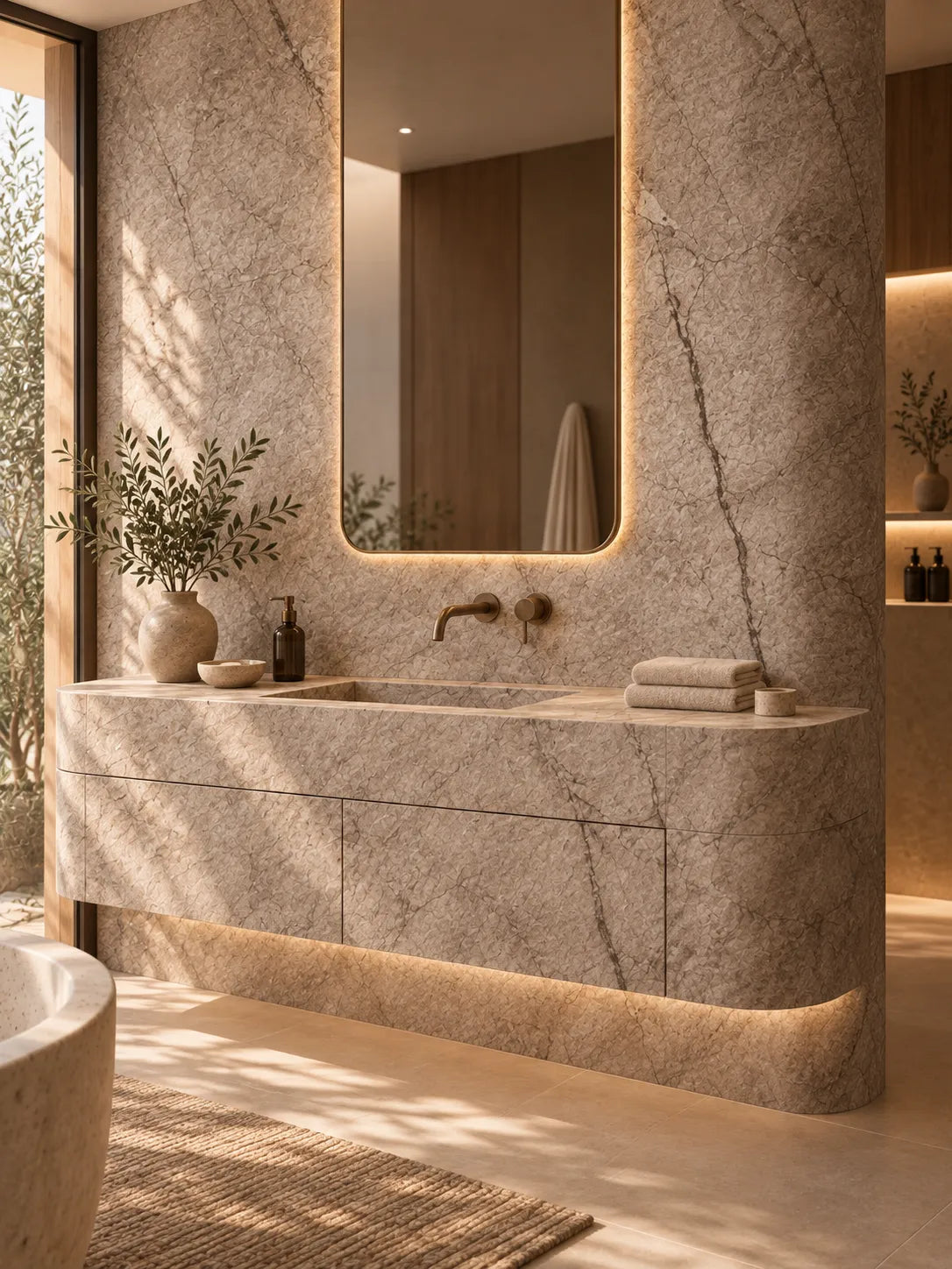Granite-Texture Stone Wall Panels | Taupe Grey