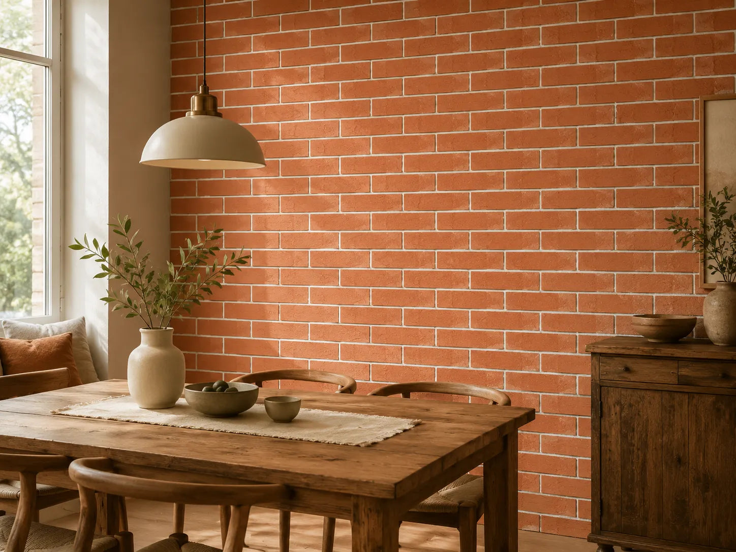 Brick Texture Stone Wall Panels | Red