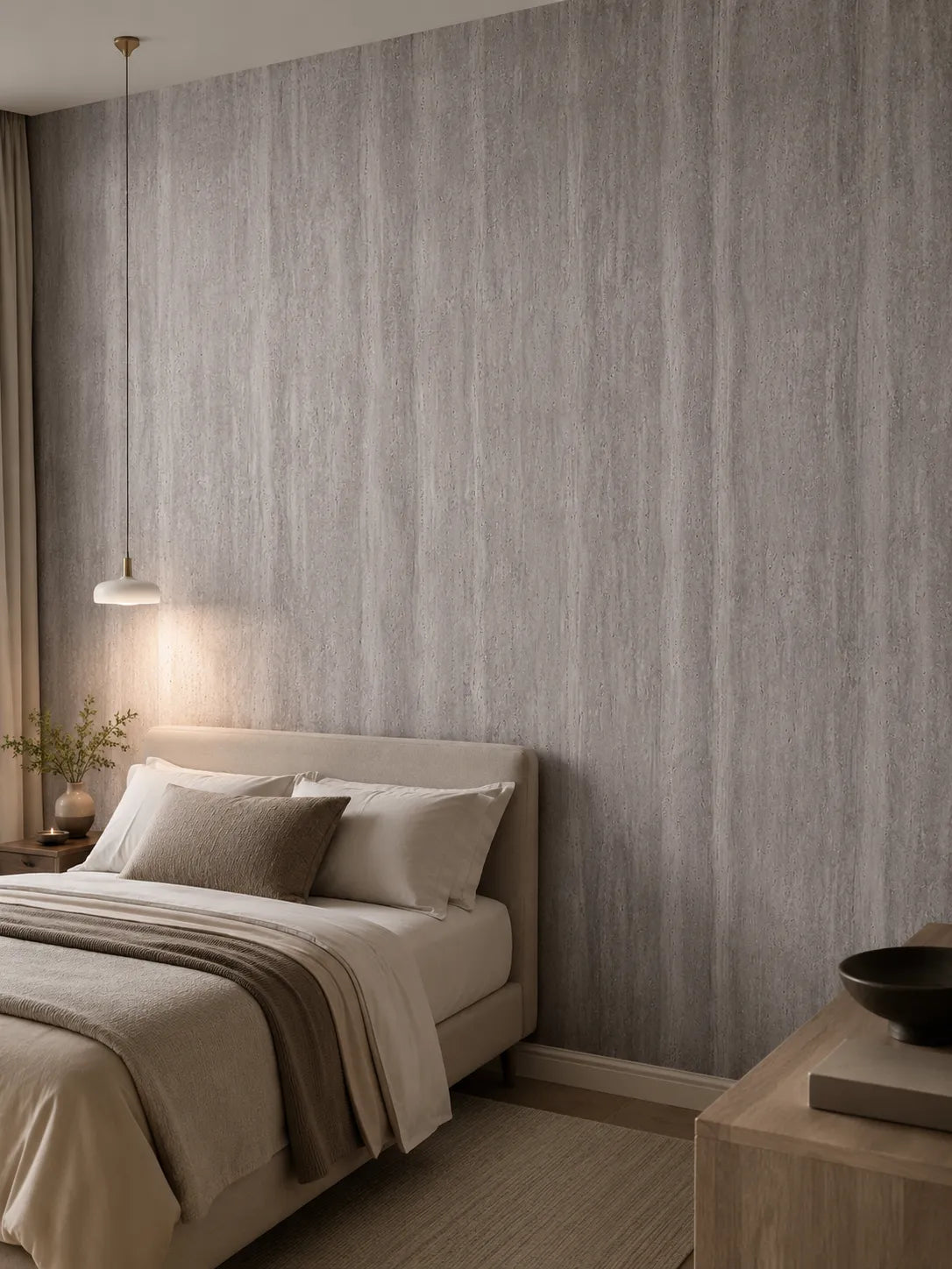 Travertine-Texture Stone Wall Panels | Italian Grey - IG Keylanta