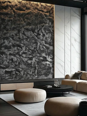 Engineered Faux Stone 3D Wall Panels  – Metallic