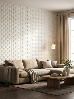 Mosaic Stone Wall Panels - White