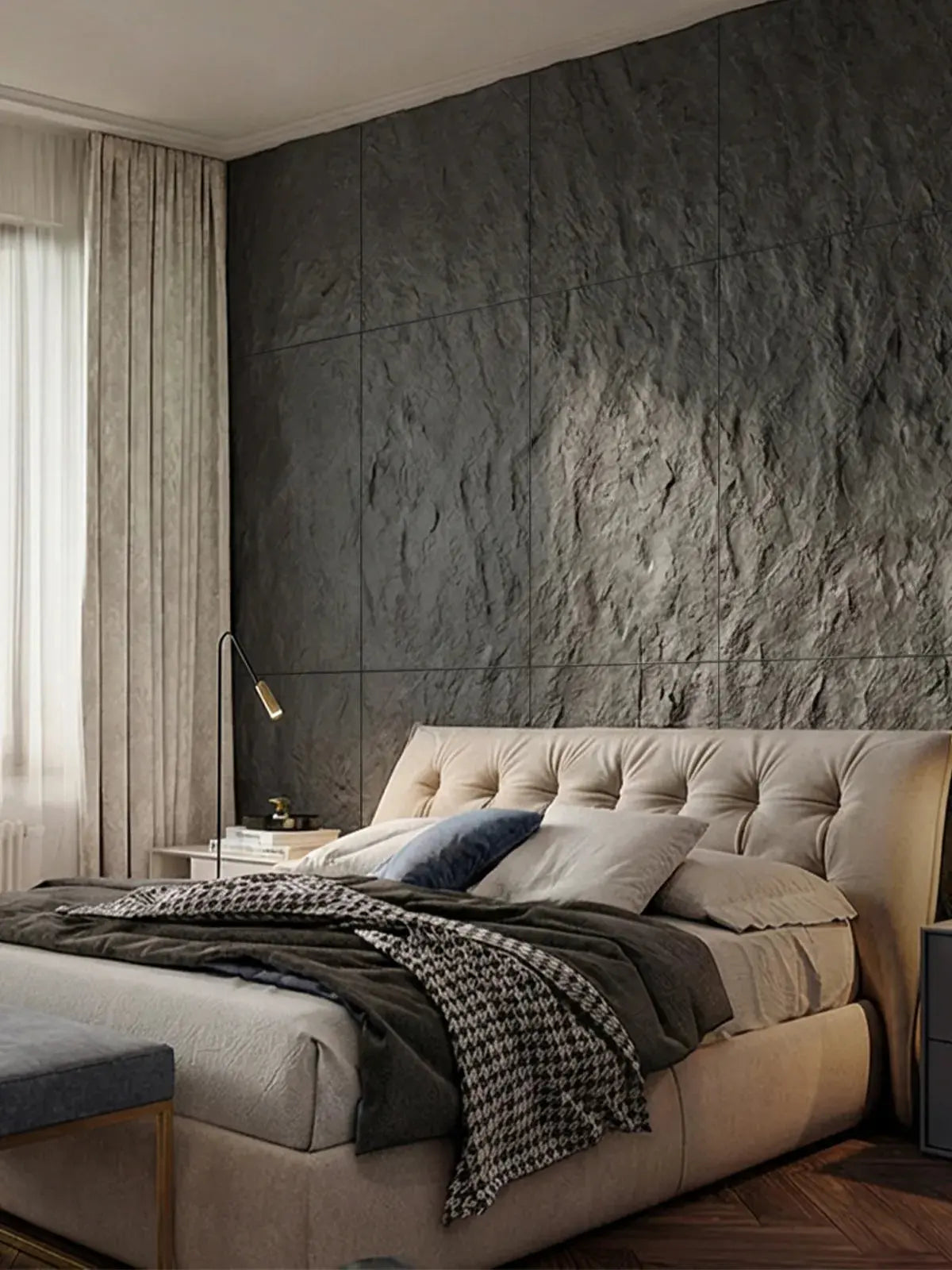 Engineered Faux Stone 3D Wall Panels – Dark Grey Keylanta