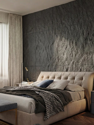 Engineered Faux Stone 3D Wall Panels – Moon Black