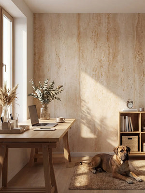 3D Flexible Travertine Stone Wall Panels - Roman Gold