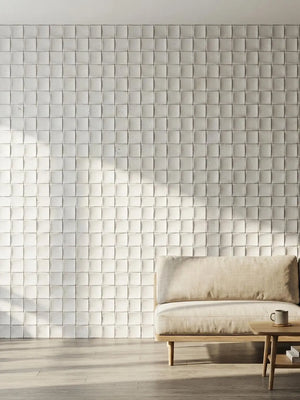 Mosaic Stone Wall Panels - White Keylanta