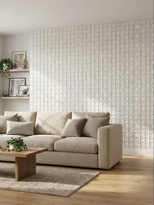Mosaic Stone Wall Panels - White Keylanta